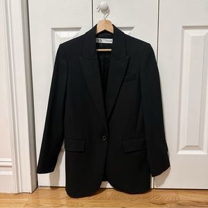 Zara wool blend striped blazer